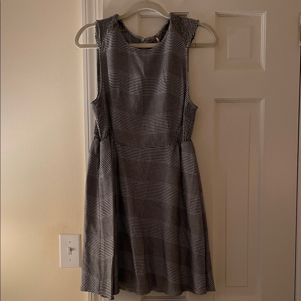 Free People Elegant Black and White Plaid Dress